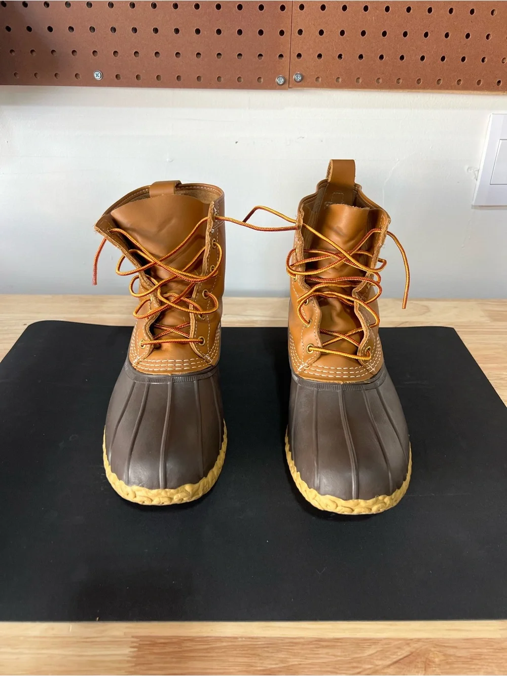 L.L. Bean Two-Tone 8” Duck Boots in Brown and Tan